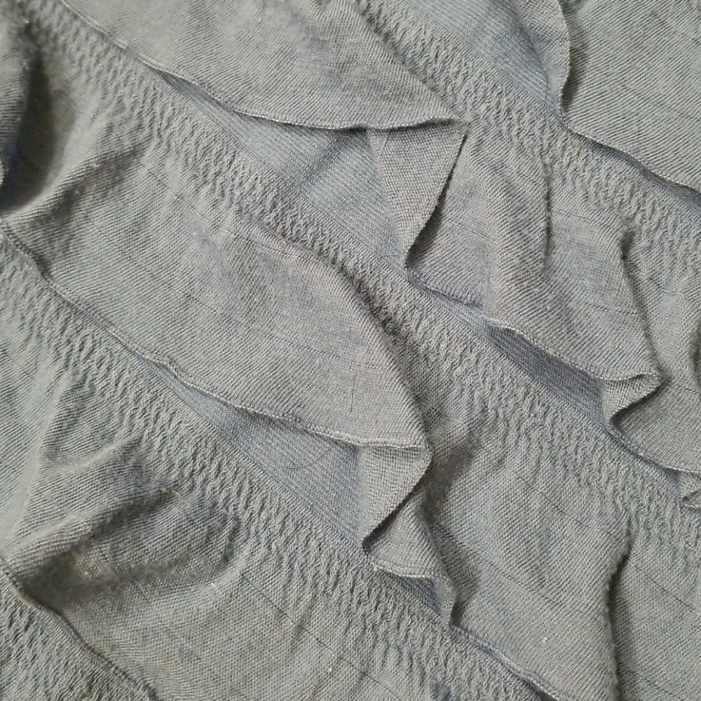 BCX Dusty Blue Ruffled Tank Top - Picture 5 of 6